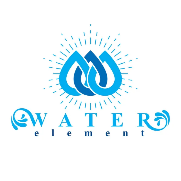 Logo vettoriale blu chiaro goccia d'acqua per l'uso come emblema aziendale — Vettoriale Stock