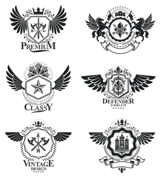 Šablony návrhů Vintage heraldika — Stockový vektor