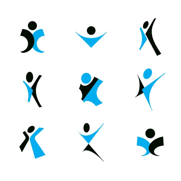 Ilustración vectorial de alegre individuo abstracto con brazos que alcanzan — Vector de stock