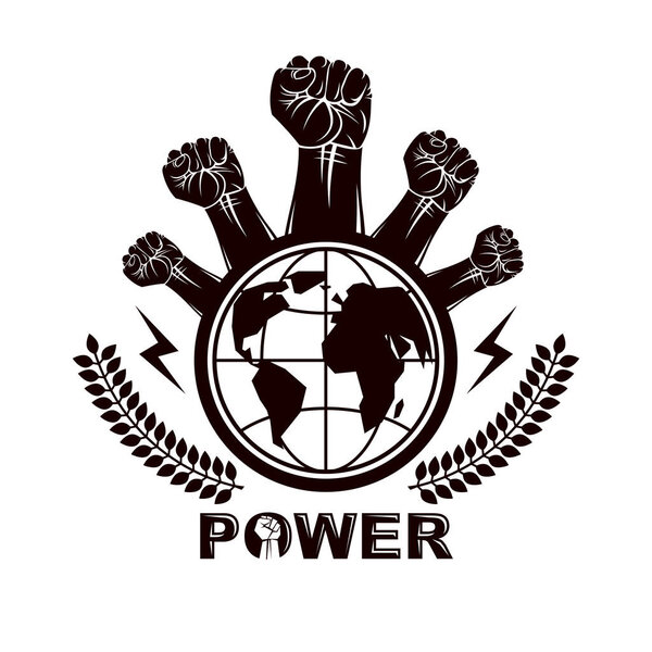 Маркетинговая листовка, составленная с поднятыми кулаками
 