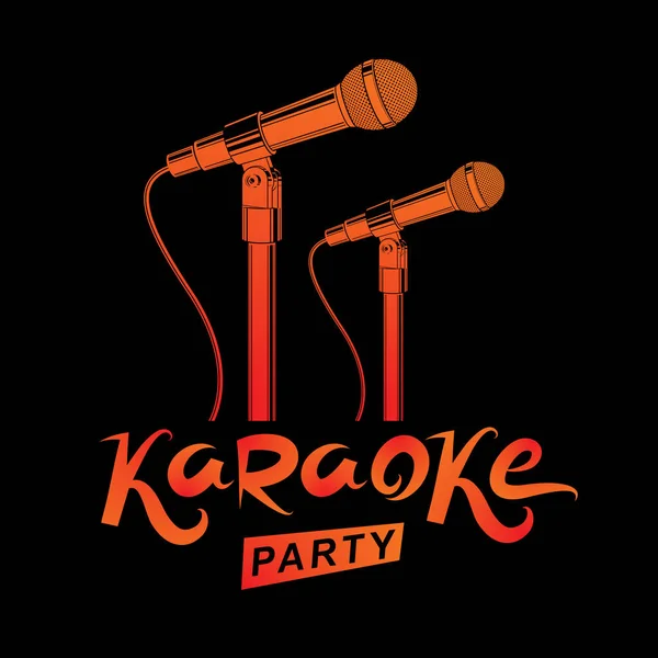 Karaoke partij promotie posterontwerp. Rap battle concept — Stockvector
