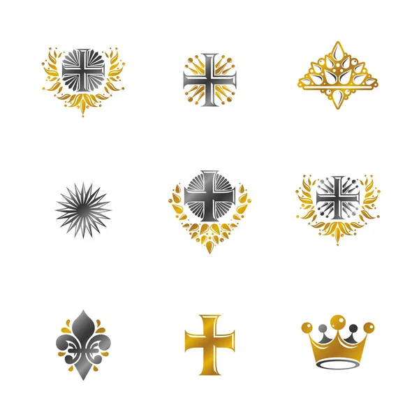 Символы религиозных крестов — стоковый вектор