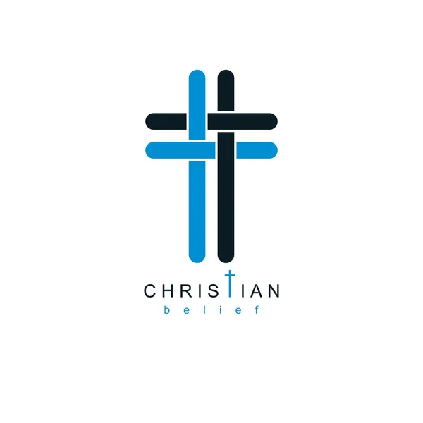 Křesťanství mezi pravdivou vírou v Ježíše vektoru symbol — Stockový vektor