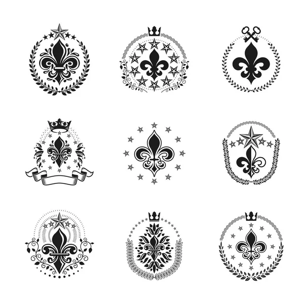 Fleurs de Lys Symboles royaux — Image vectorielle