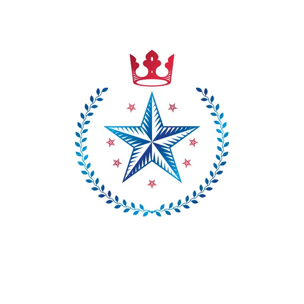 Stelle pentagonali emblema — Vettoriale Stock