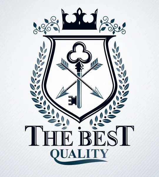 Vektör amblemi, klasik heraldik tasarım.