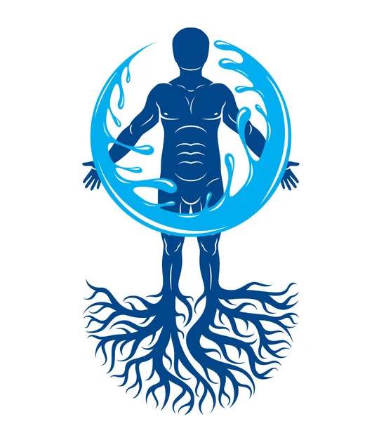 Ilustración gráfica vectorial de humanos musculares — Vector de stock