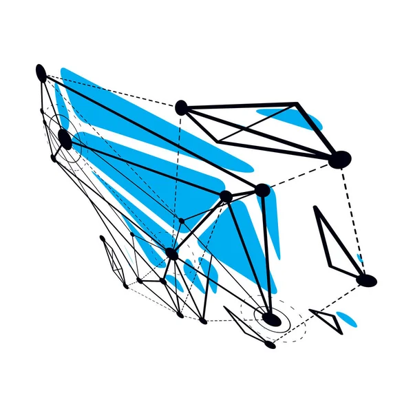 Tech forma abstracta, vector figura poligonal . — Vector de stock