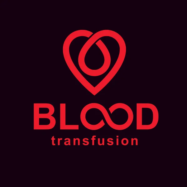 Blood transfusion inscription — Stock Vector