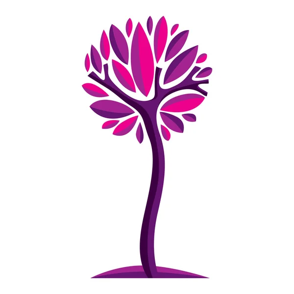Art fairy illustration of tree, stylized eco symbol. — Stock Vector