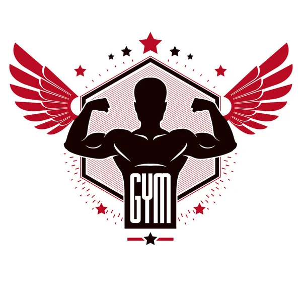 Bodybuilding weightlifting gym logotype sport club