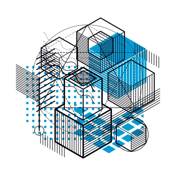 Isometrisches Design mit verschiedenen Elementen — Stockvektor