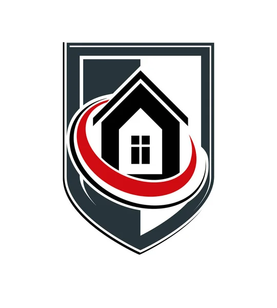 财产保护理念，程式化的纹章符号 — 图库矢量图片