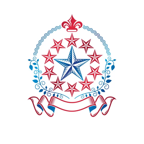 Pentagonal Estrelas emblema —  Vetores de Stock