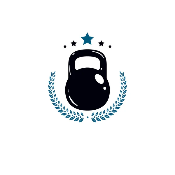 Modèle de logo de gymnase et de fitness, emblème vectoriel de style vintage . — Image vectorielle