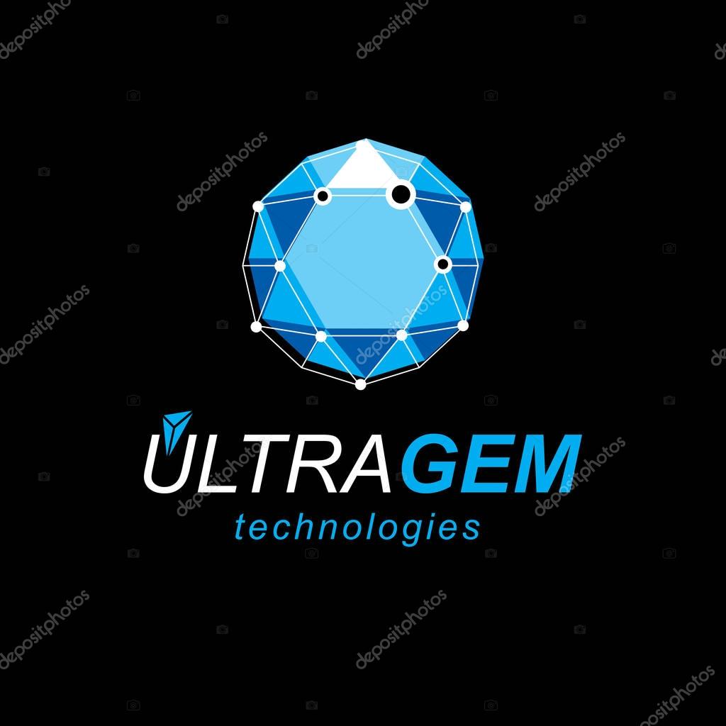 Construction industry symbol. Abstract three-dimensional shape, vector design element.