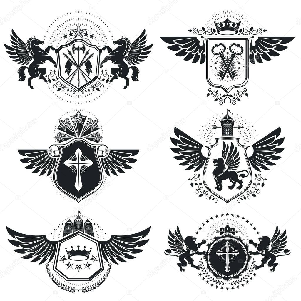 Vintage heraldry design templates