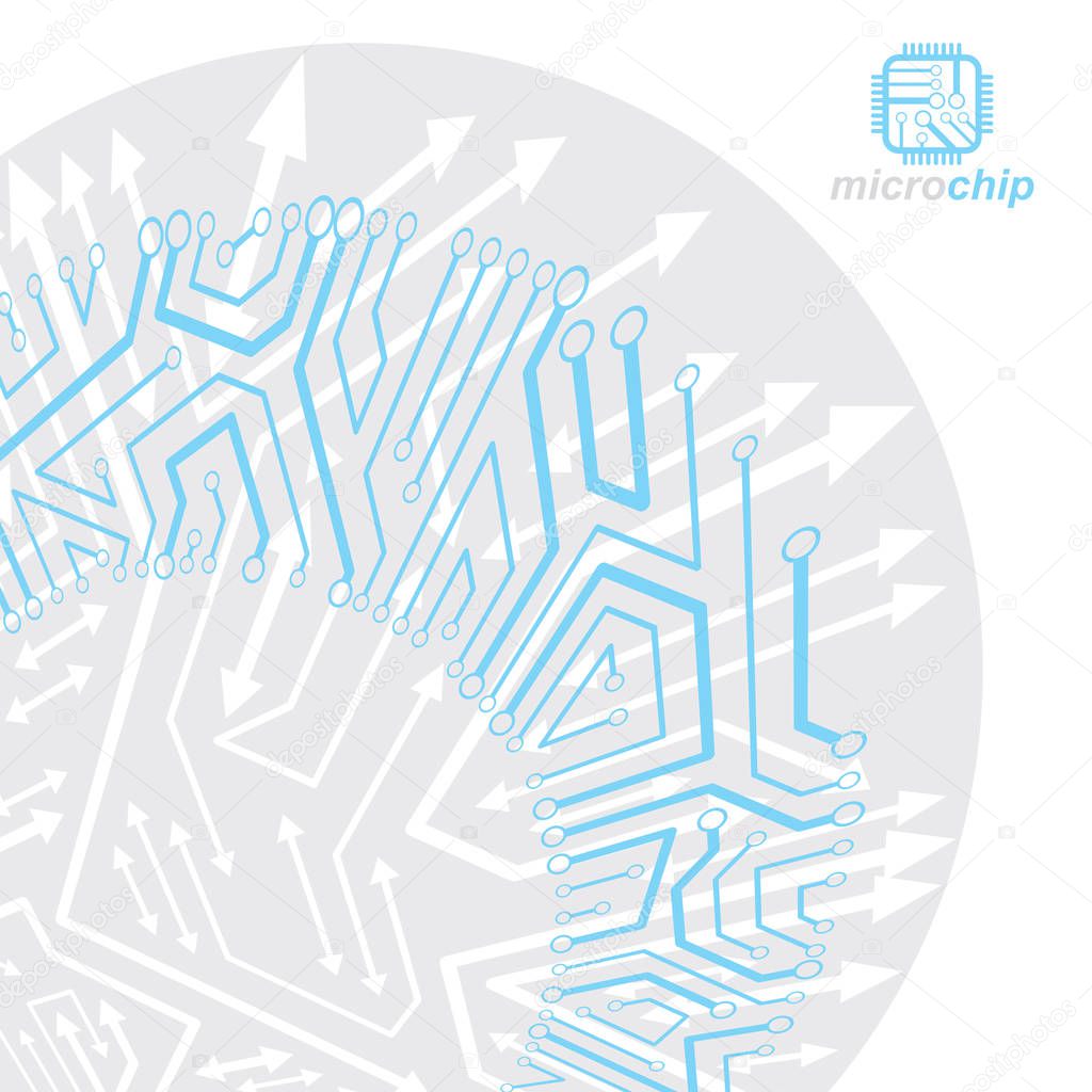 Futuristic cybernetic scheme, vector motherboard illustration. 