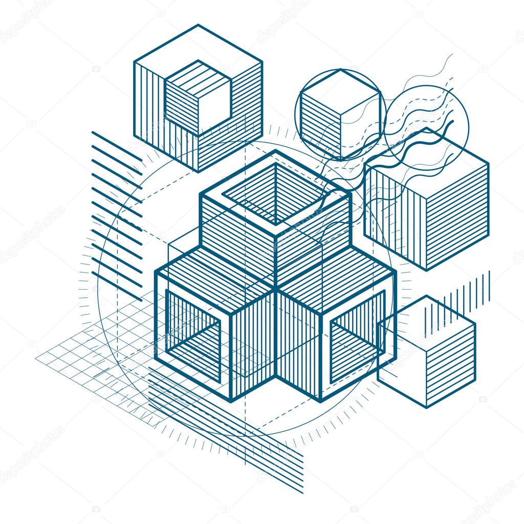 isometric design with different elements