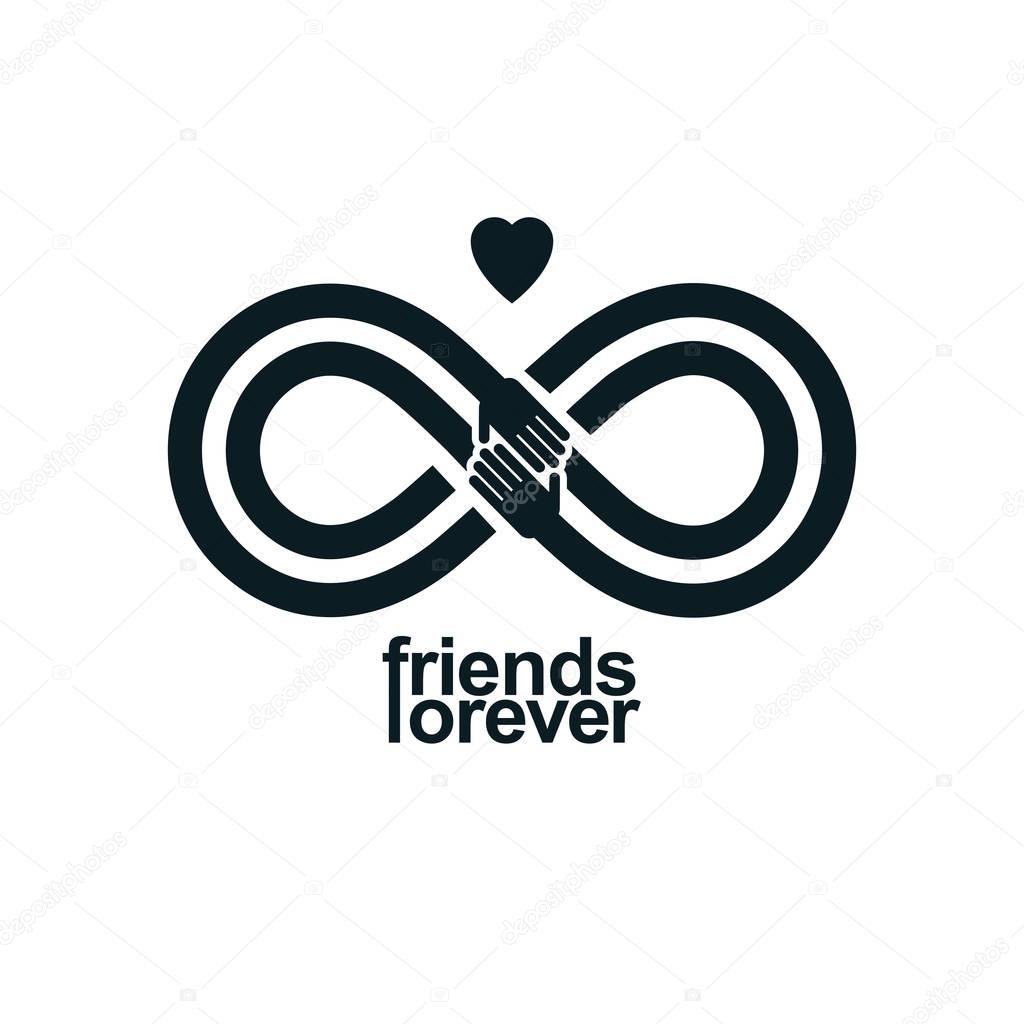 Friends Forever, everlasting friendship conceptual vector symbol