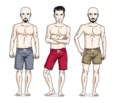 Ayakta yakışıklı erkekler grup 