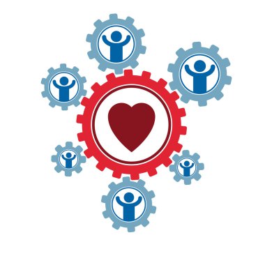 Sosyal ilişkiler kavramsal logosu, benzersiz vektör simgesi