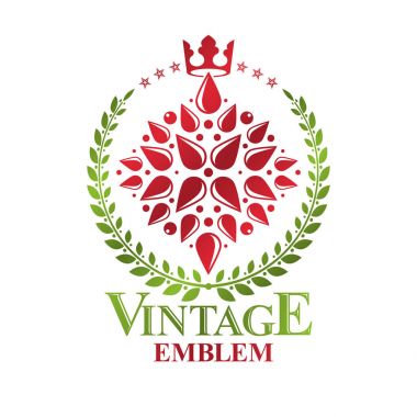 lily çiçek ile dekoratif amblemi