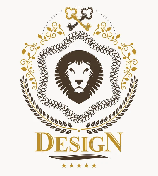 Composition d'emblème décoratif vintage, vecteur héraldique. — Image vectorielle