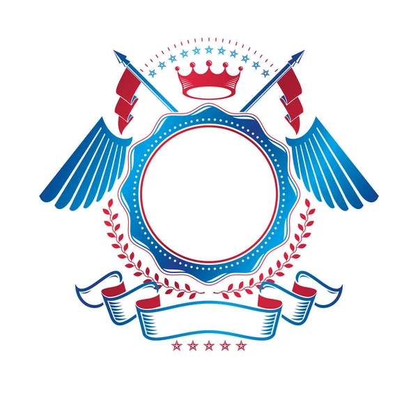 Emblema gráfico con corona imperial — Vector de stock