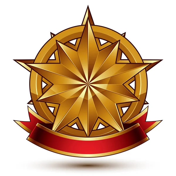 Insignia aristocrática con estrella dorada — Vector de stock