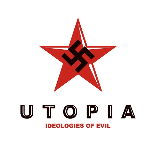 Logotipo de estrela vetorial composto com símbolo do fascismo . — Vetor de Stock