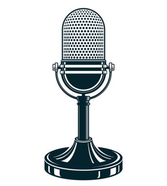 Retro stüdyo mikrofon illüstrasyon