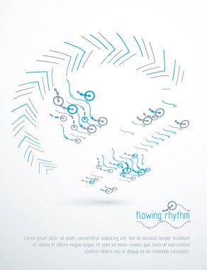 Fütüristik, soyut dalgalı desen çizgileri