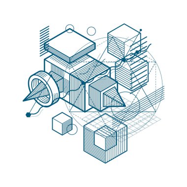 Soyut izometrik kompozisyon