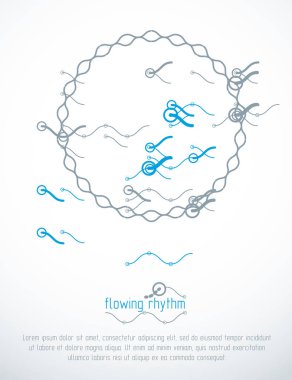 Soyut dalgalı çizgiler çizim