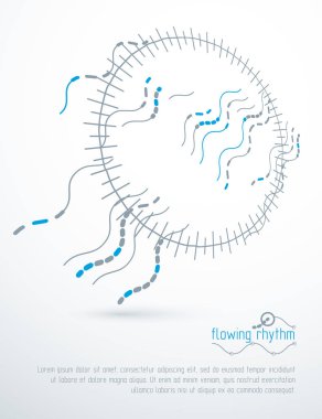 Dalgalı çizgiler desen yuvarlak biçim