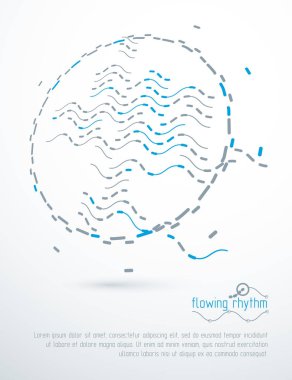 Dalgalı çizgiler desen yuvarlak biçim