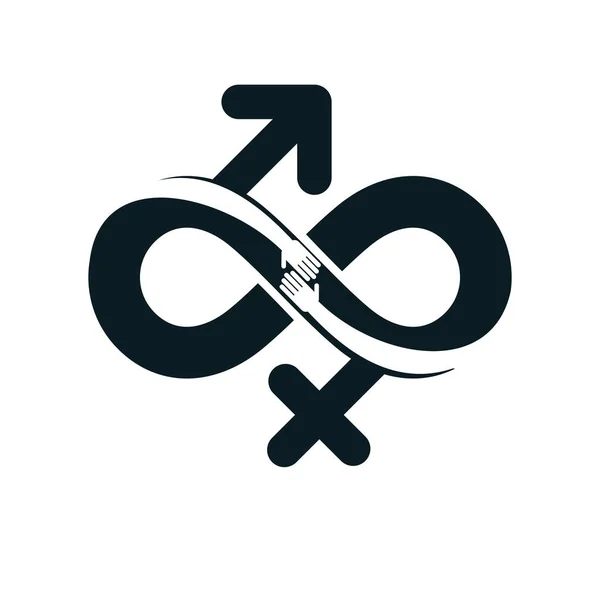 Liefde voor eeuwig conceptuele logo — Stockvector