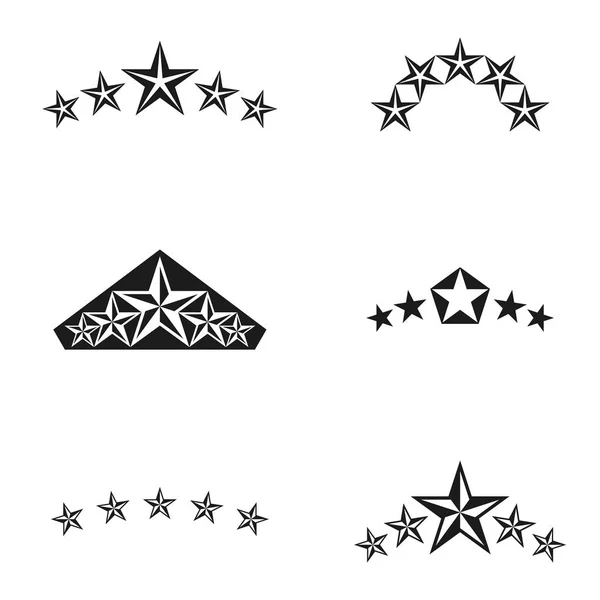 Conjunto de elementos emblemas Royal Stars — Vector de stock