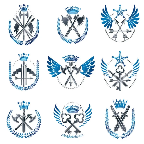 Vintage silah Amblemler ayarla