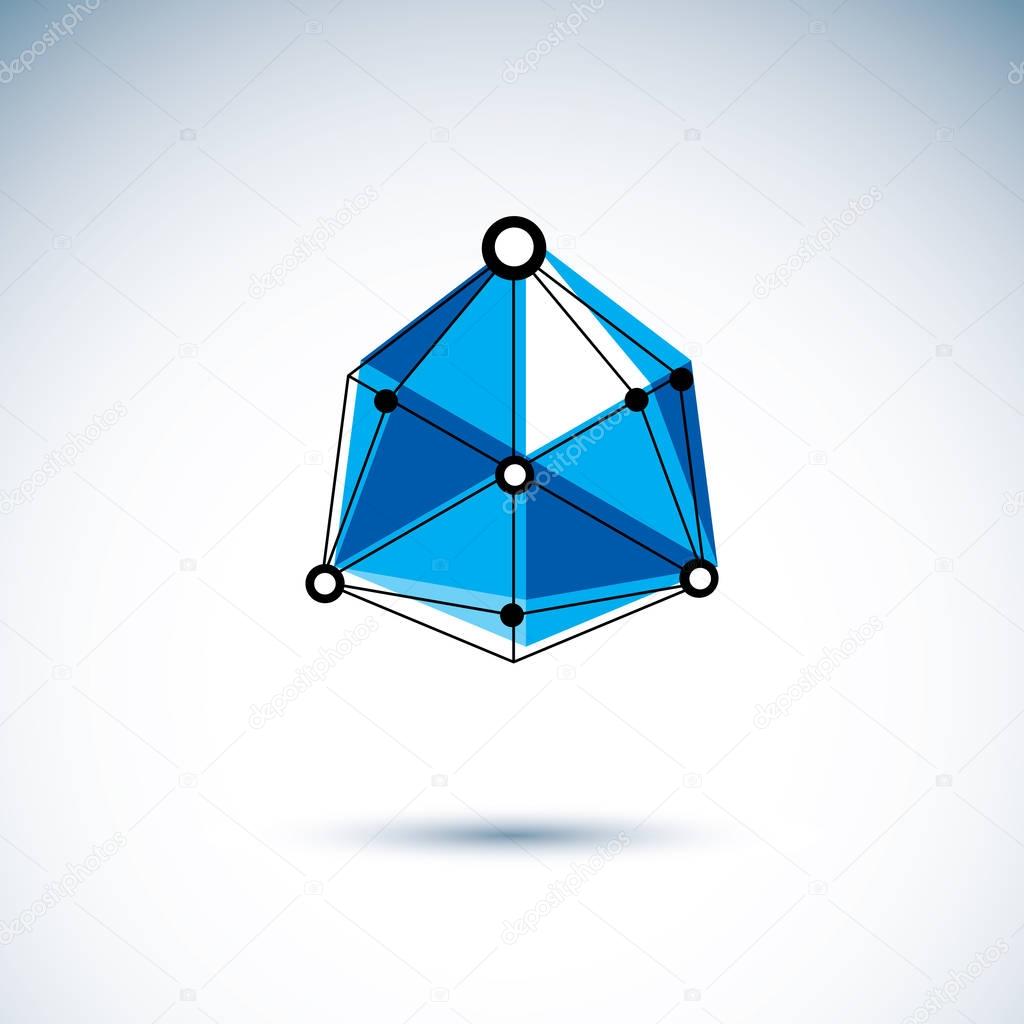 Abstract geometric blue gem logo
