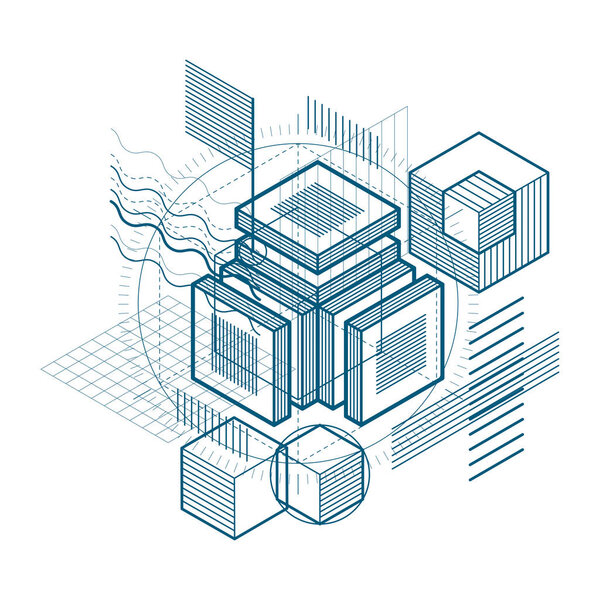 Abstract isometric composition