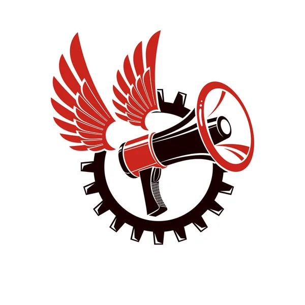 メガホン機器ロゴ — ストックベクタ