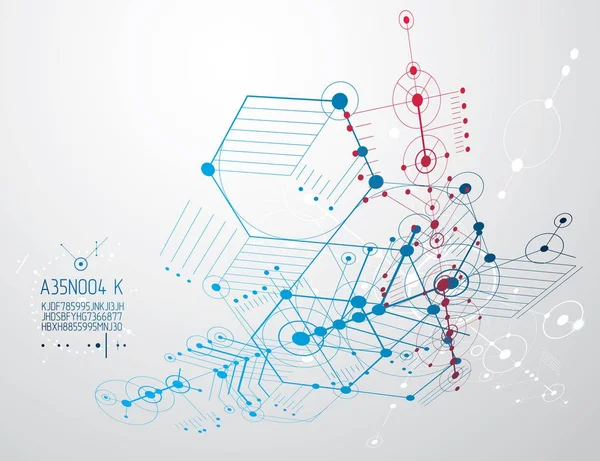 Estrazione cibernetica con progetti industriali innovativi — Vettoriale Stock