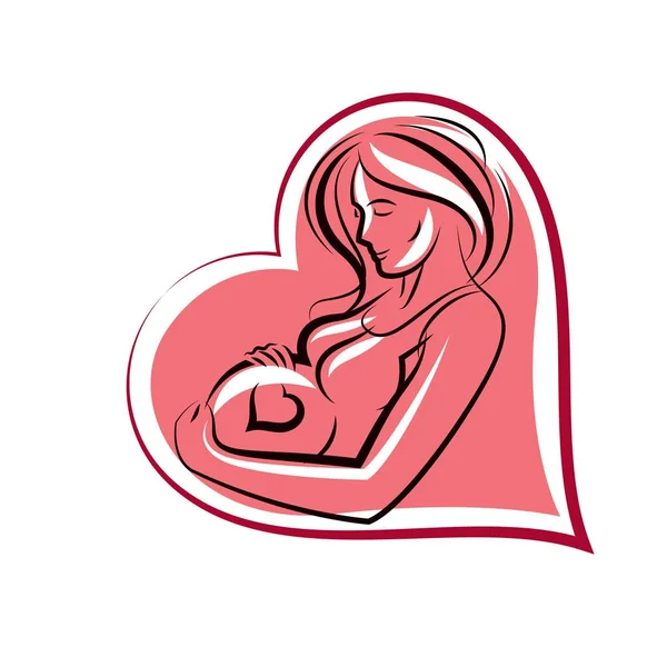 Cuerpo de la mujer embarazada — Archivo Imágenes Vectoriales