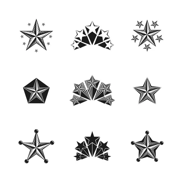 Les emblèmes des étoiles anciennes — Image vectorielle