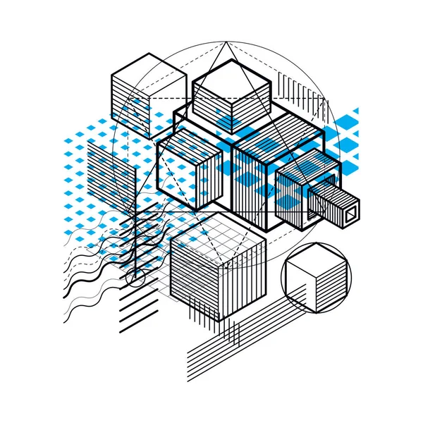 Design mit isometrischen Linien — Stockvektor