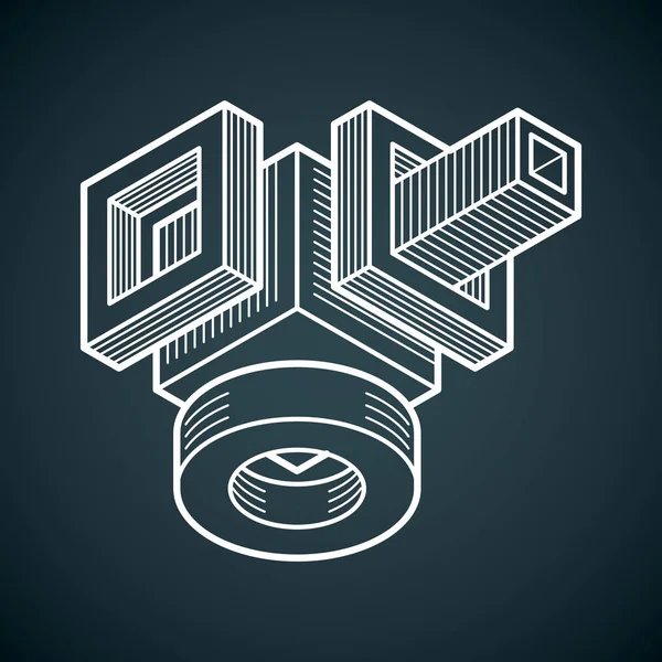 Engineering driedimensionale constructie — Stockvector