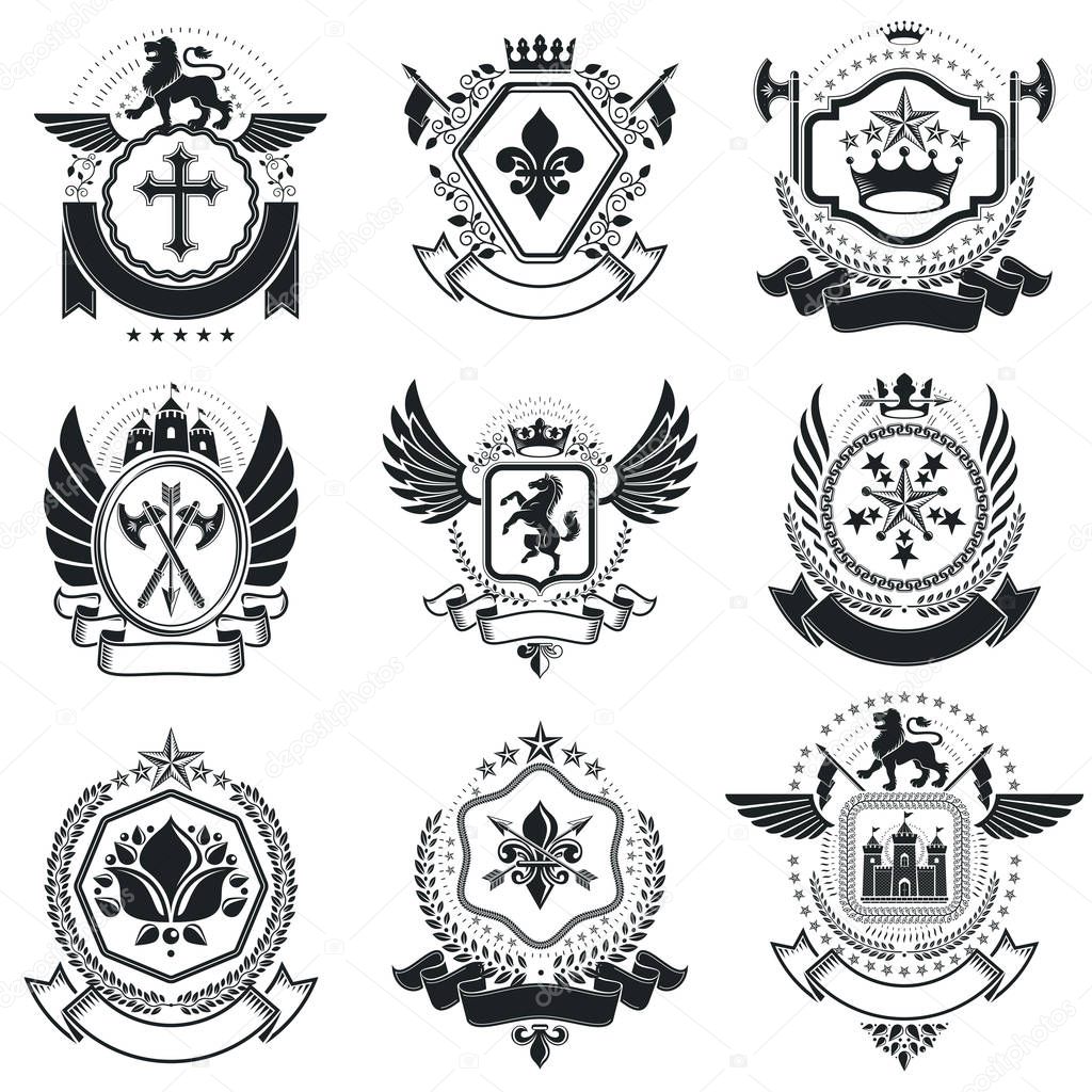 Heraldic Coat of Arms decorative emblems