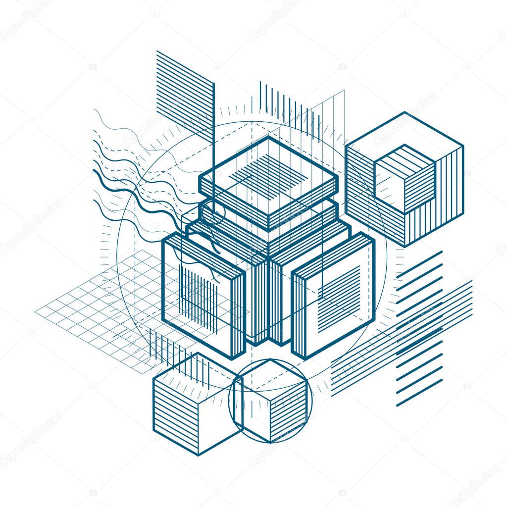 Abstract isometric composition